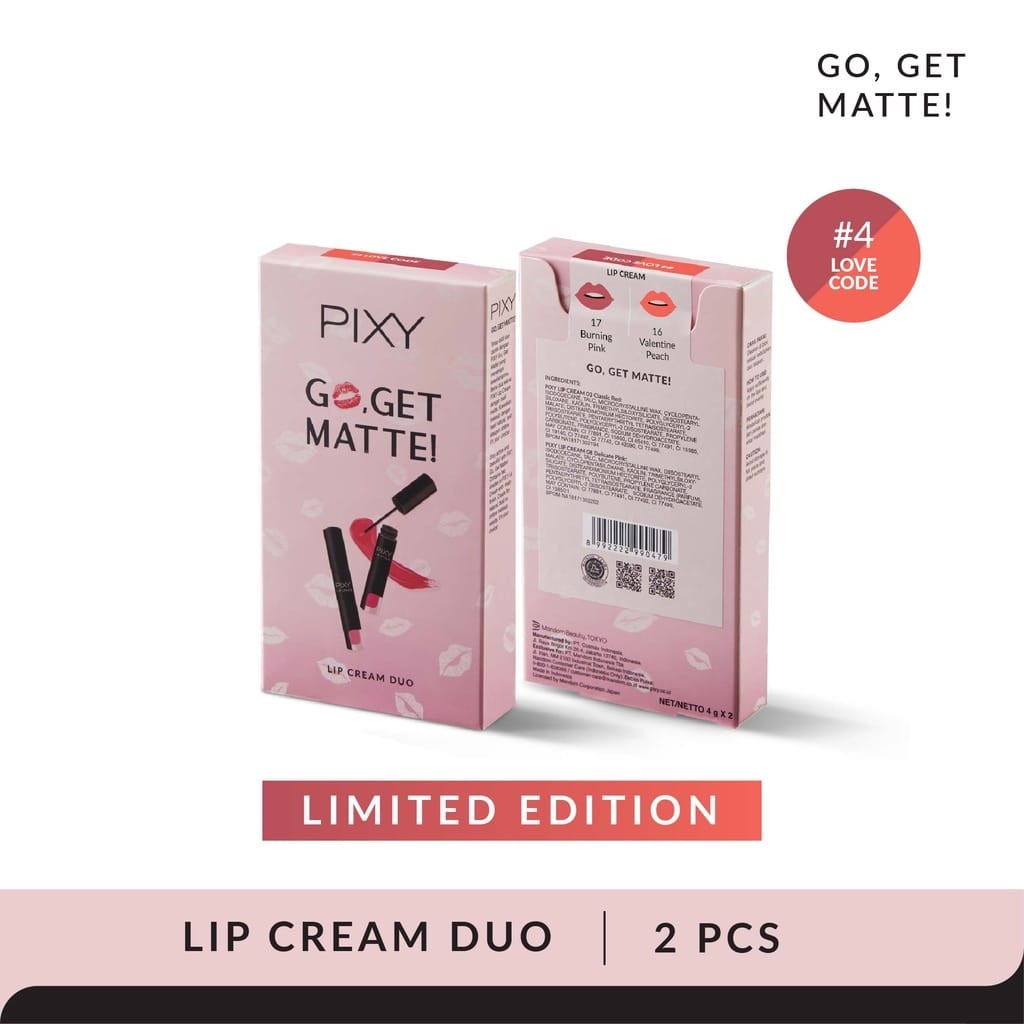 CLEARANCE SALE - Pixy Go Get Matte Lip Cream Duo - 04 Love Code