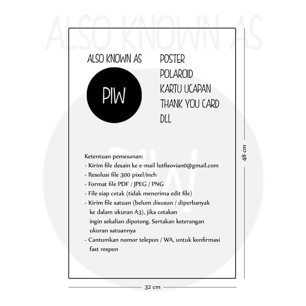 

POSTER, SERTIFIKAT, POLAROID, KARTU UCAPAN, THANK YOU CARD BAHAN ART CARTON 310 GRM UKURAN A3+