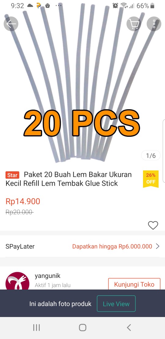Paket 20 Buah Lem Bakar Ukuran Kecil Refill Lem Tembak Glue Stick