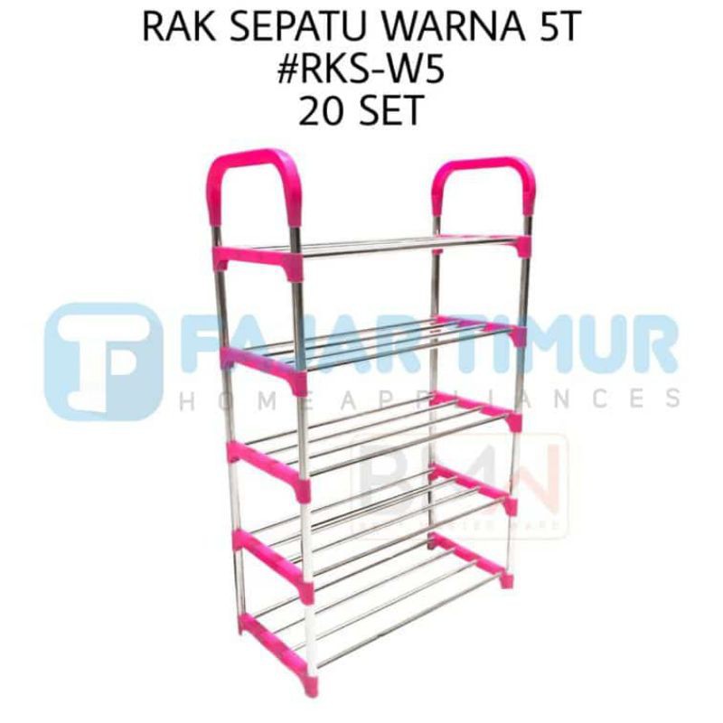 Rak sepatu besi susun 5
