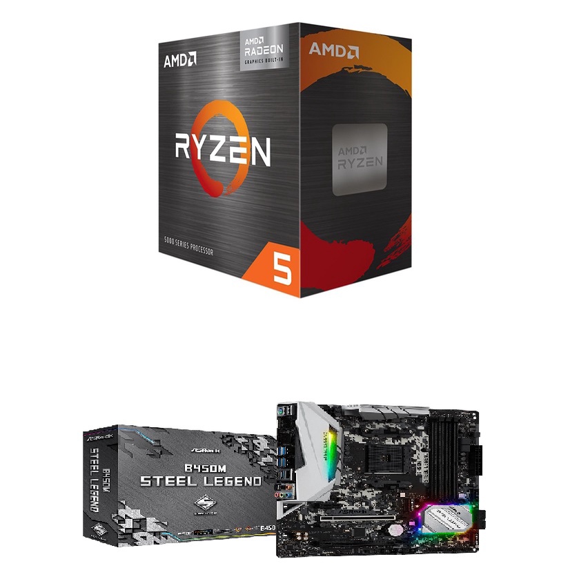 Paket Mobo AMD Ryzen 5 5600G + Asrock B450M Steel Legend