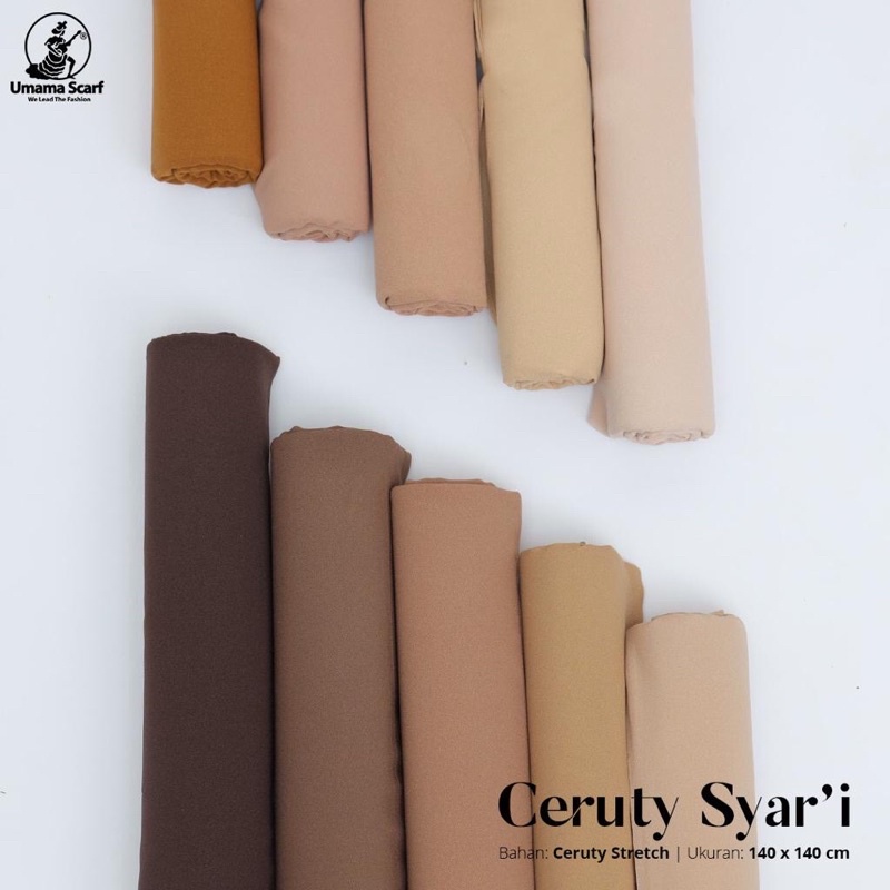 Syari Jilbab segi empat Crepe High Quality new 140x140CM KLIM Jahit Tepi