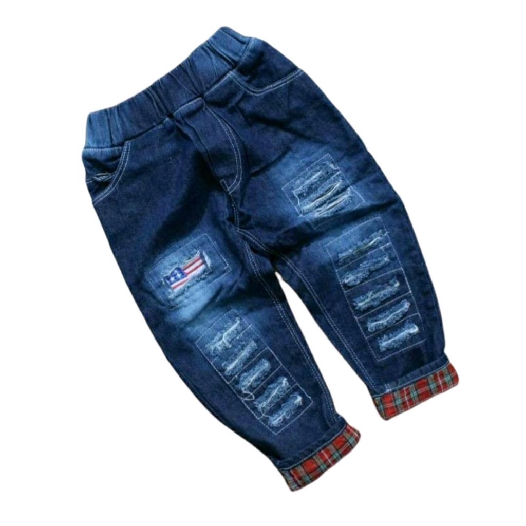 JEANS ANAK TERBARU/JEANS SOBEK STIK BALIK 1-9 TAHUN