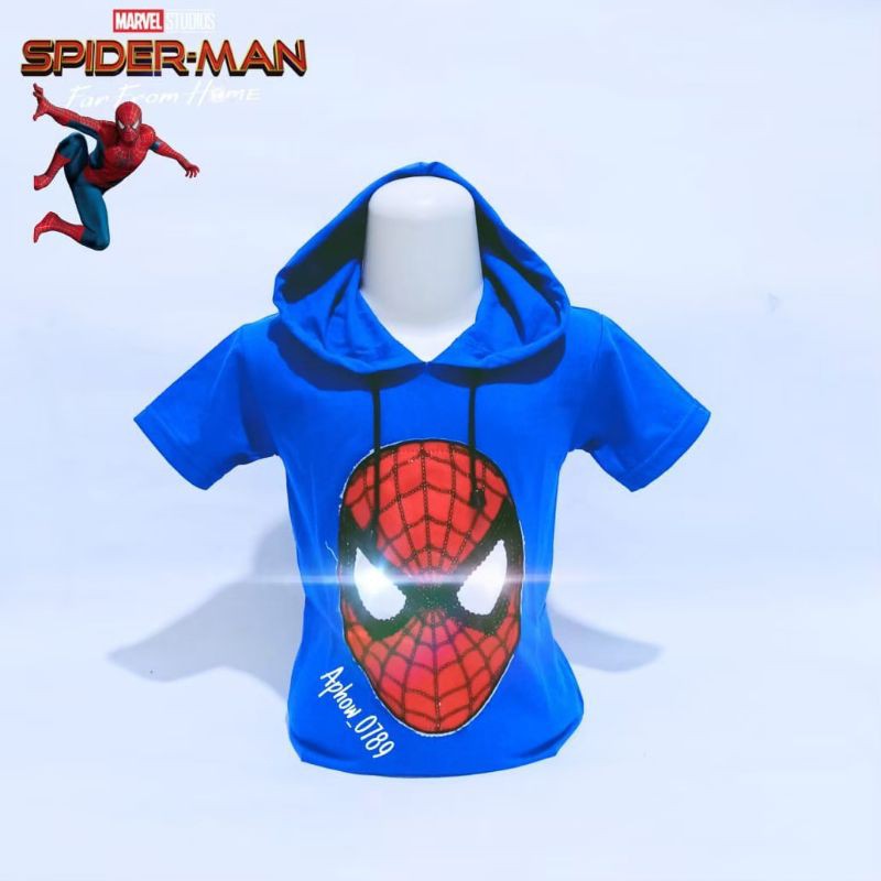 KAOS HOODIE ANAK LED SPIDERMAN BISA NYALA UK 2-10TAHUN