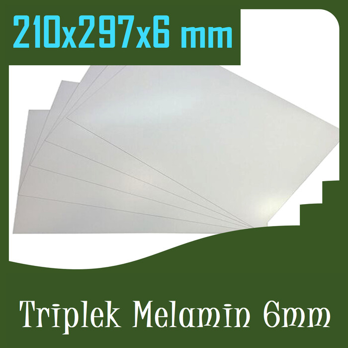 TRIPLEK MELAMIN 6mm Ukuran A4 | 210x297x6 mm