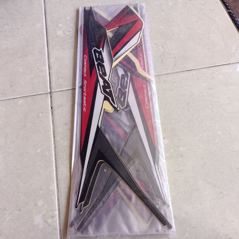 striping sticker les body Honda beat 2020 hitam bahan original