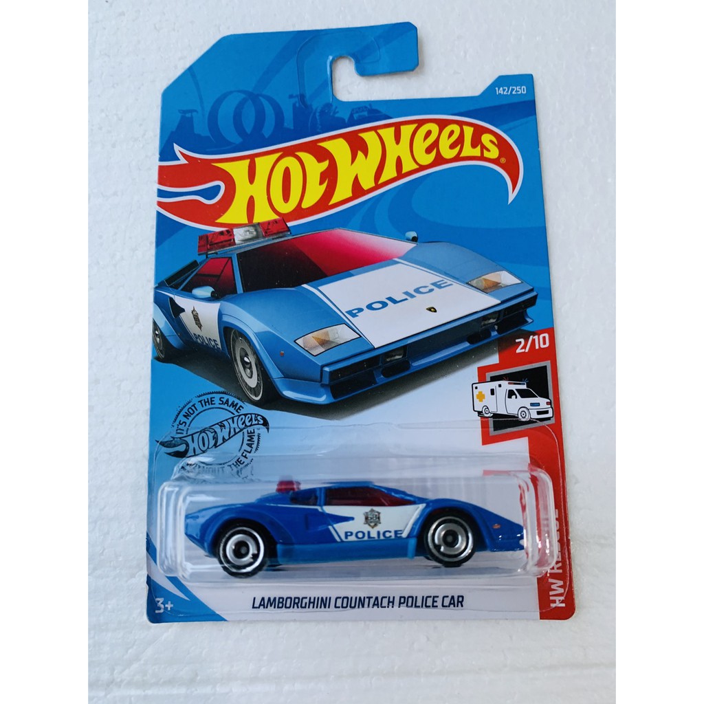HOT WHEELS HOTWHEELS LAMBORGHINI COUNTACH POLICE CAR BIRU DIECAST MOBIL POLISI LANGKA MURAH TRACK