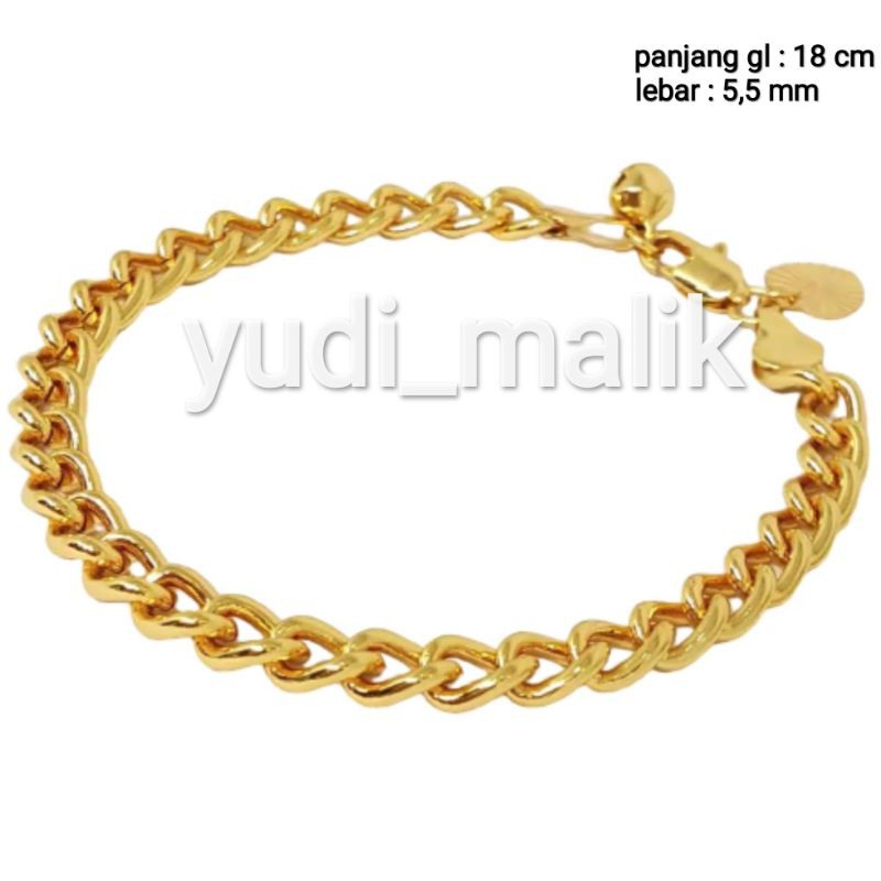 gelang tangan rantayi dewasa, panjang 18cm, lebar 5,5mm