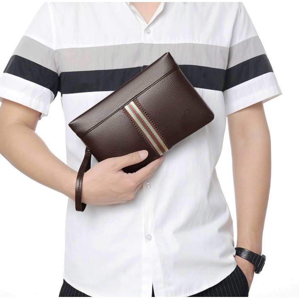 Handbag Kulit Clutch Kulit Unisex Tas Tangan Clutch Pria Import Clutch Pria Wanita W08 MF19 - CLUTCH KULIT PRIA WANITA