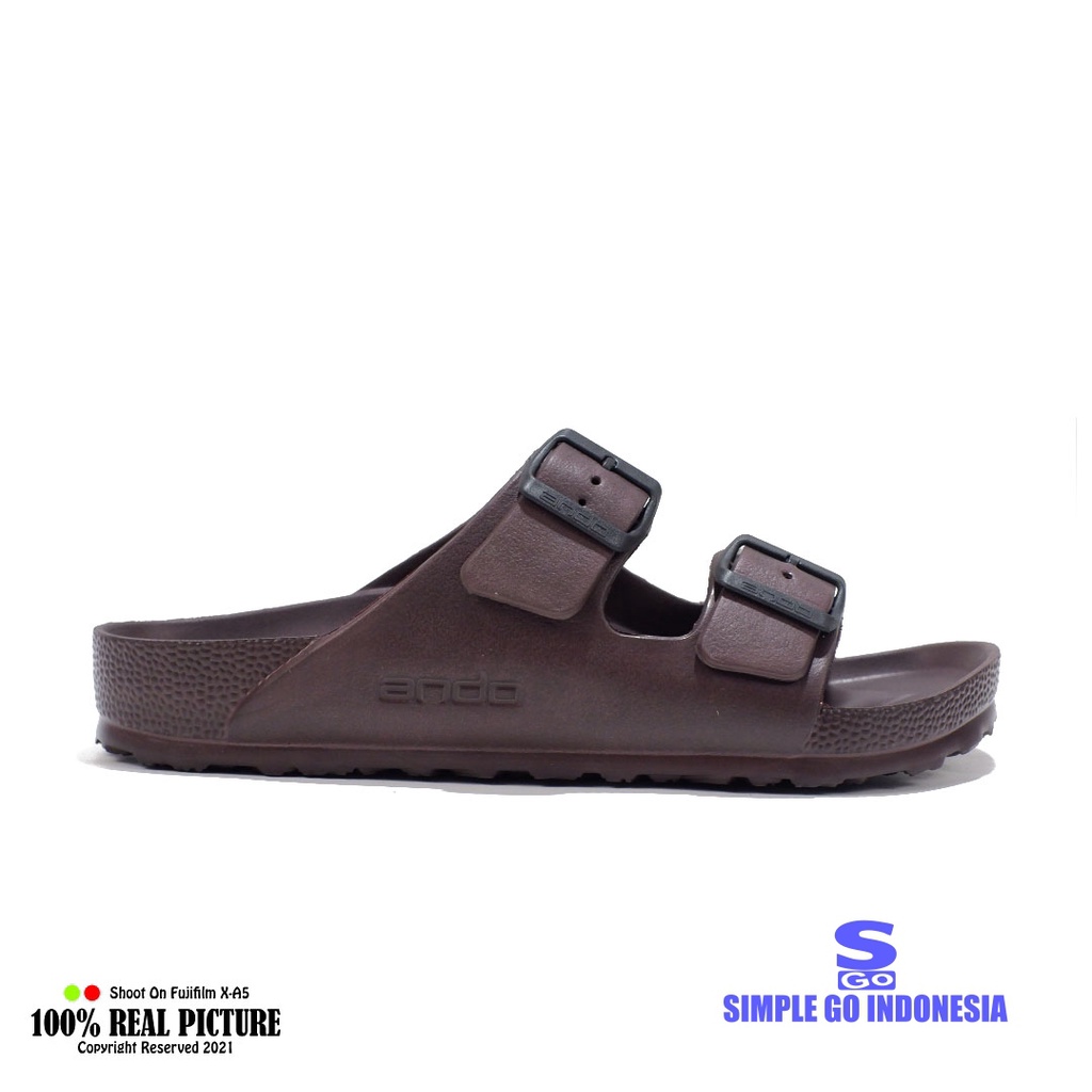 Sendal pria selop karet original sandal cowok laki laki dewasa model slip on distro casual ando sultan promo lebaran cod murah keren 39-43