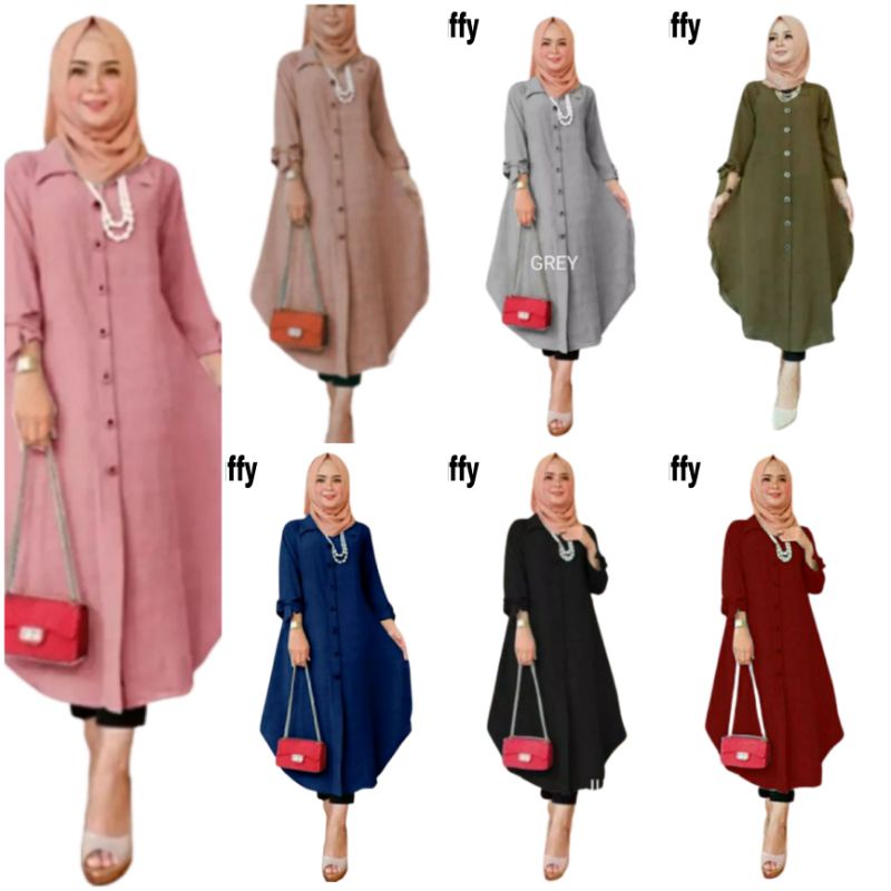 Baju Tunik wanita Jumbo Polos XXL LD 120 Cm Busui Lengan 3/4 pita Bahan Moscrepe . Atasan Wanita Muslimah Baju Muslim Kemeja Tunik wanita Dewasa Big Size Terbaru 2023 Kekinian Duffy