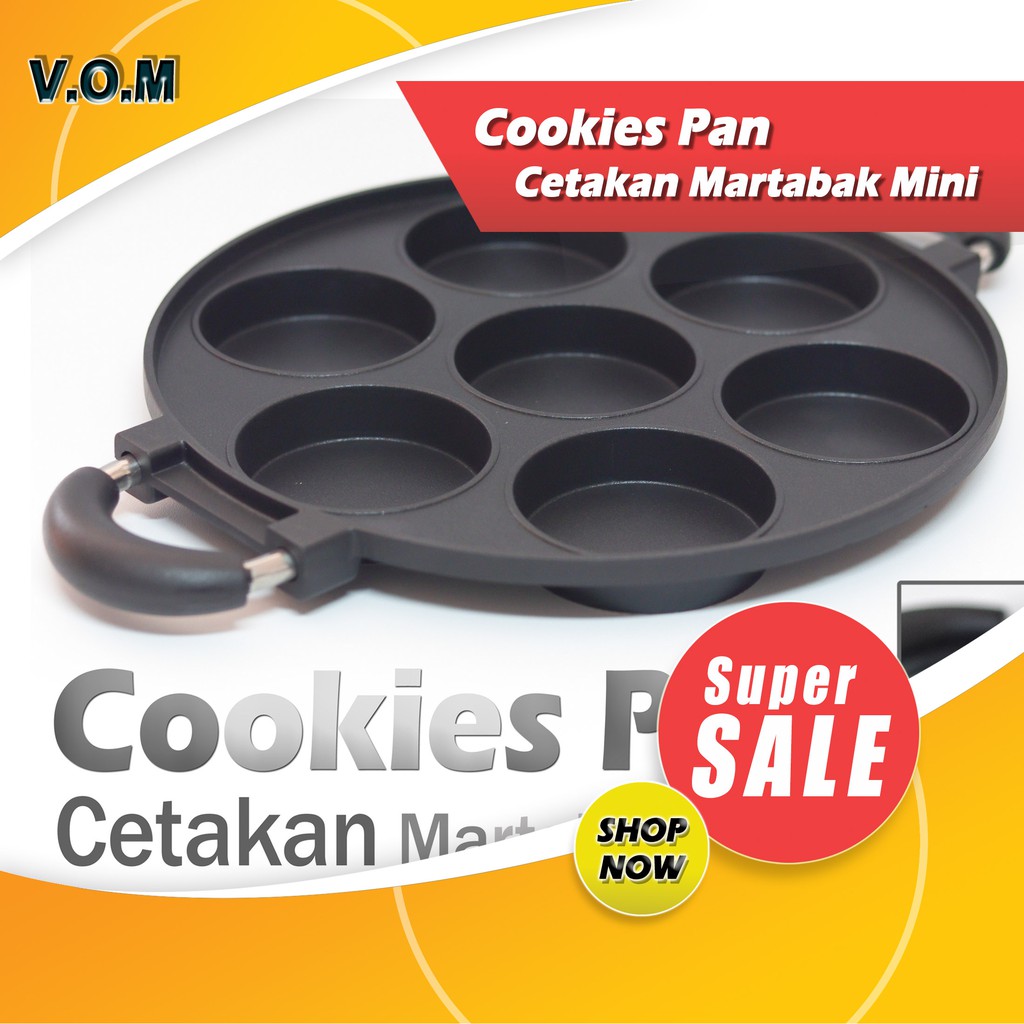 VOM Cookies Pan Cetakan Martabak Mini Dorayaki Loyang 7 Lubang 0507