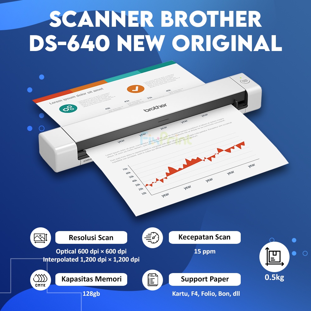 Scanner DS640 Scanner Brother DS-640 New Original, Compact Mobile Document New Original