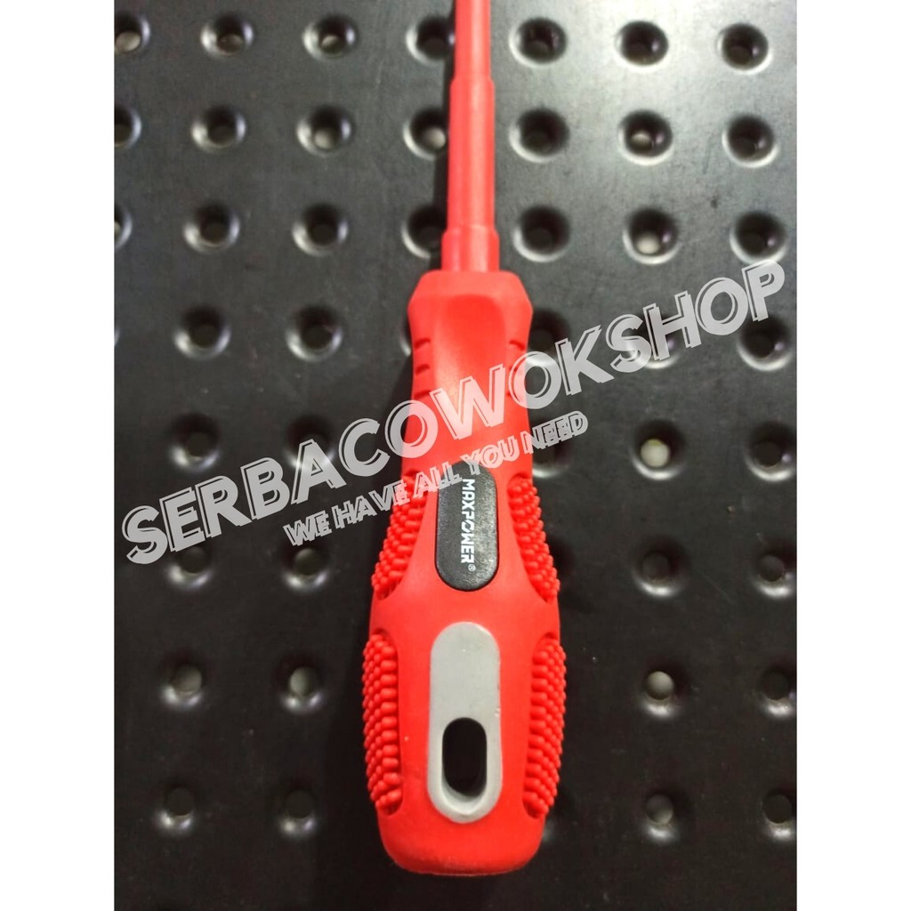 MAXPOWER Obeng Listrik 6.5x150 mm Minus (-) 1000v Electrik Screwdriver Termurah Berkualitas