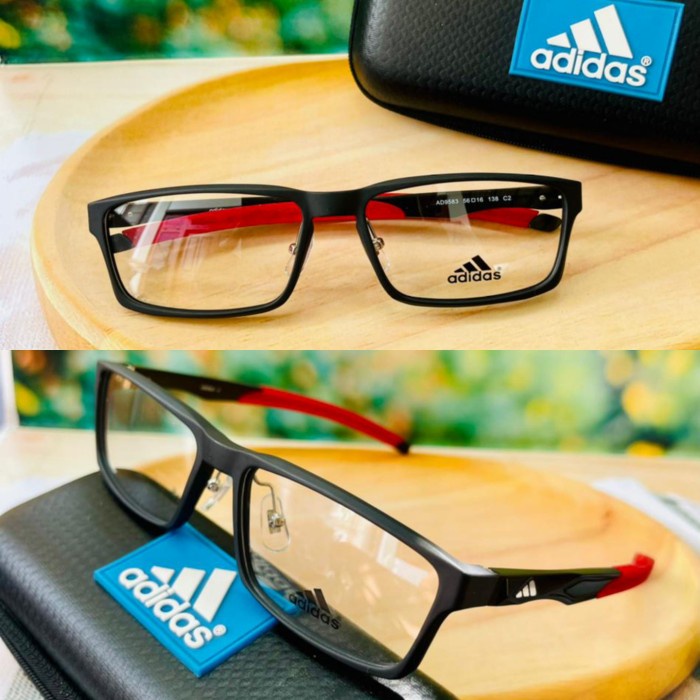 frame kacamata pria kotak adidas 9583 ada pegas grade original