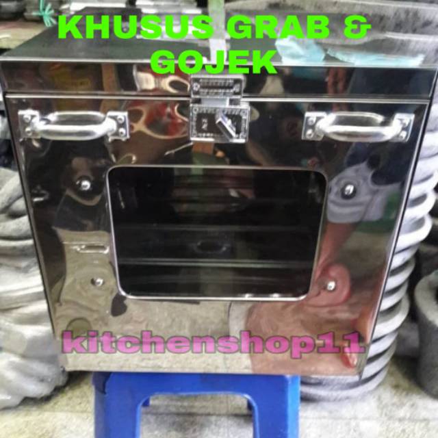 oven stainless 40cm / oven kompor tangkring stainless susun 3 (free loyang 3pcs)