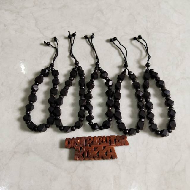 ( SUPER MURAH ) Grosir 5 pcs gelang kokka kaukah fukakah koka kotak cutting hitam