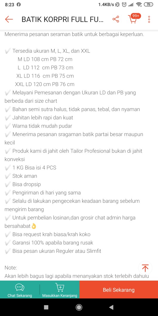 Batik Korpri Full Furing Size M-xxl Asli Solo Termurah