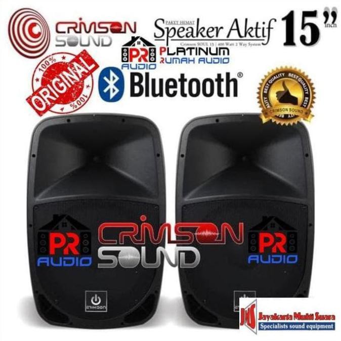 Paket Komplit Speaker Aktif Crimson 15 Inch Bluetooth Type Soul 15  Saharaksatria