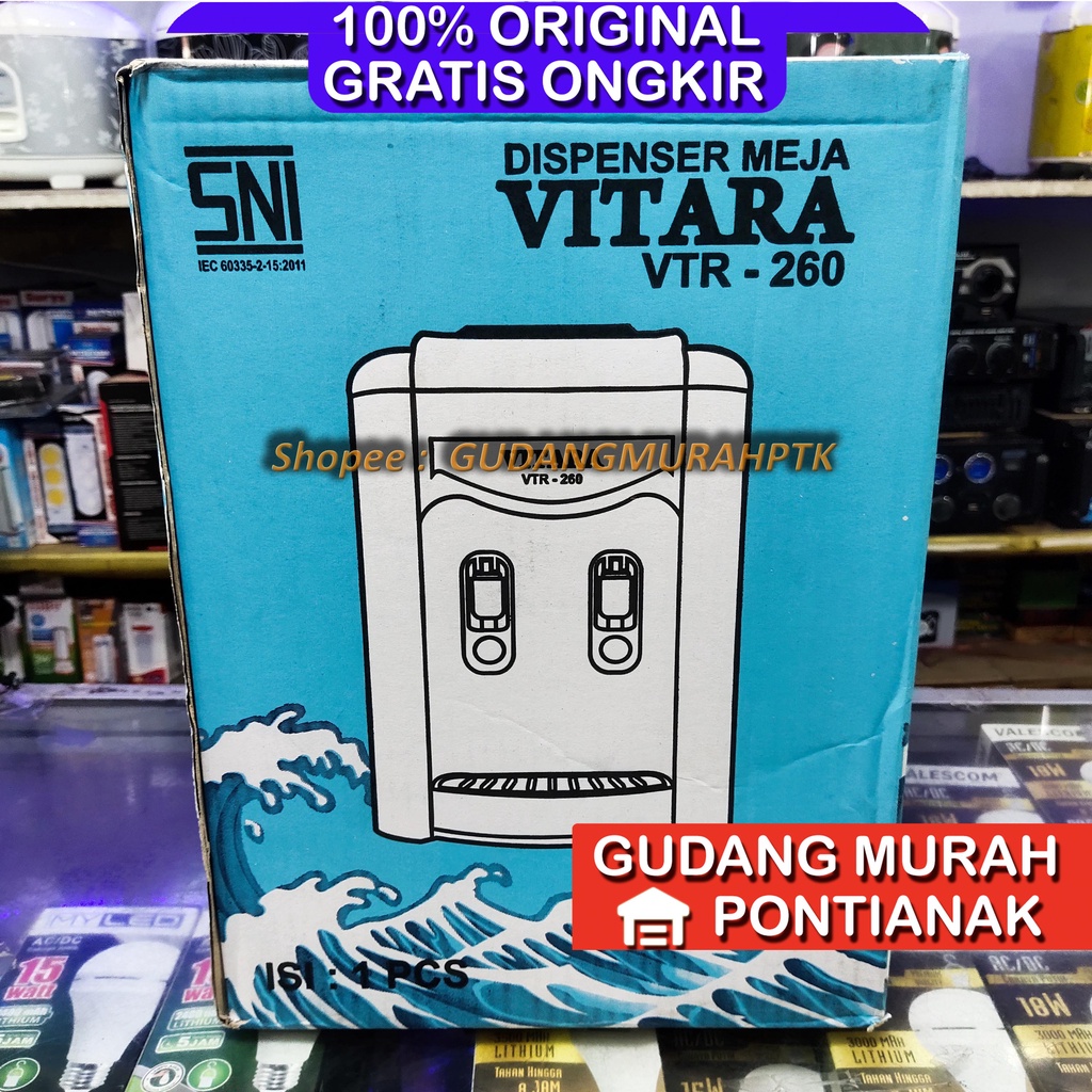 Dispenser Meja VITARA VTR-260 PANAS dan NORMAL Penampung air PROMO MURAH