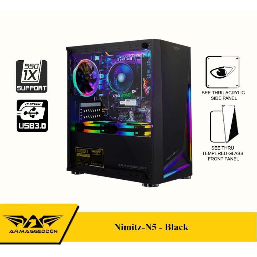 Casing Armaggeddon Nimitz N5 Aurora With RGB Lightning Effect Full ATX