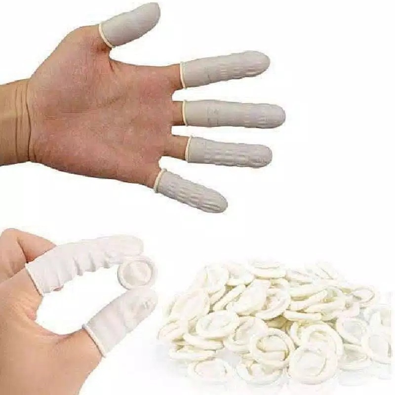 finger coat / sarung tangan karet pelindung jari / dental finger coat / penutup jari