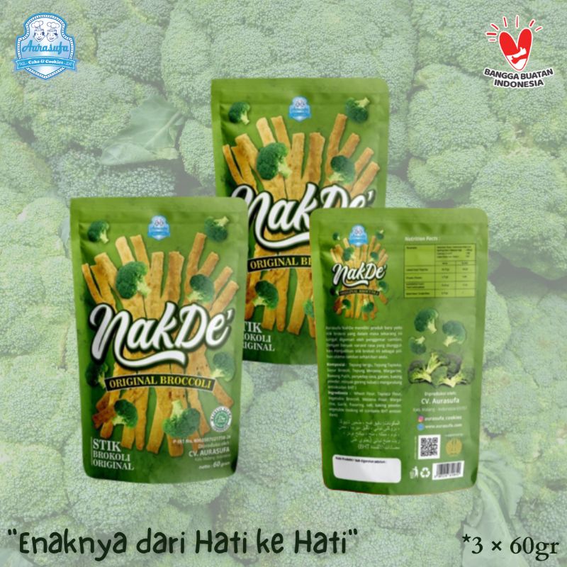 

3pca Stik Brokoli Original 60gr | Original Broccoli | Stik Sayur | Stick Vegetarian | Camilan | Stick Aurasufa