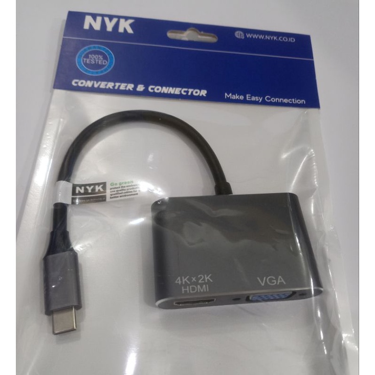 USB TYPE C HDMI &amp; VGA Adapter 2IN1 Support 4K Type c to hdmi vga