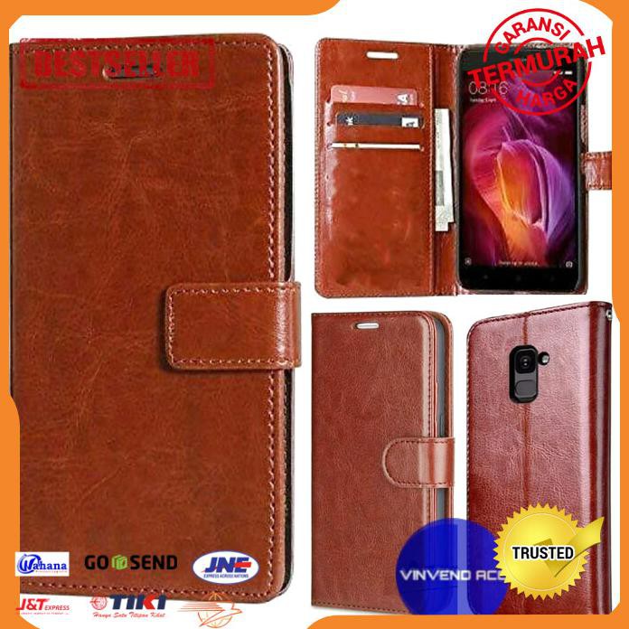 FLIP CASE HP SAMSUNG A6 2018 WALLET LEATHER CASE KULIT