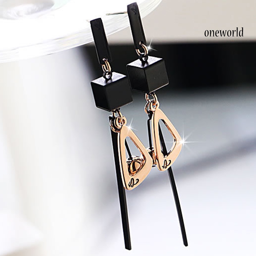 OW@ Women's Fashion Geometric Long Drop Ear Stud Earrings Charming Jewelry Gift