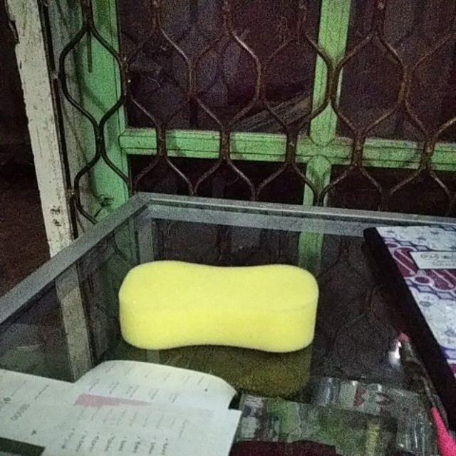 Sponge Busa Cuci Mobil Motor Piring Busa Kuning Foam Wash Tebal Spon
