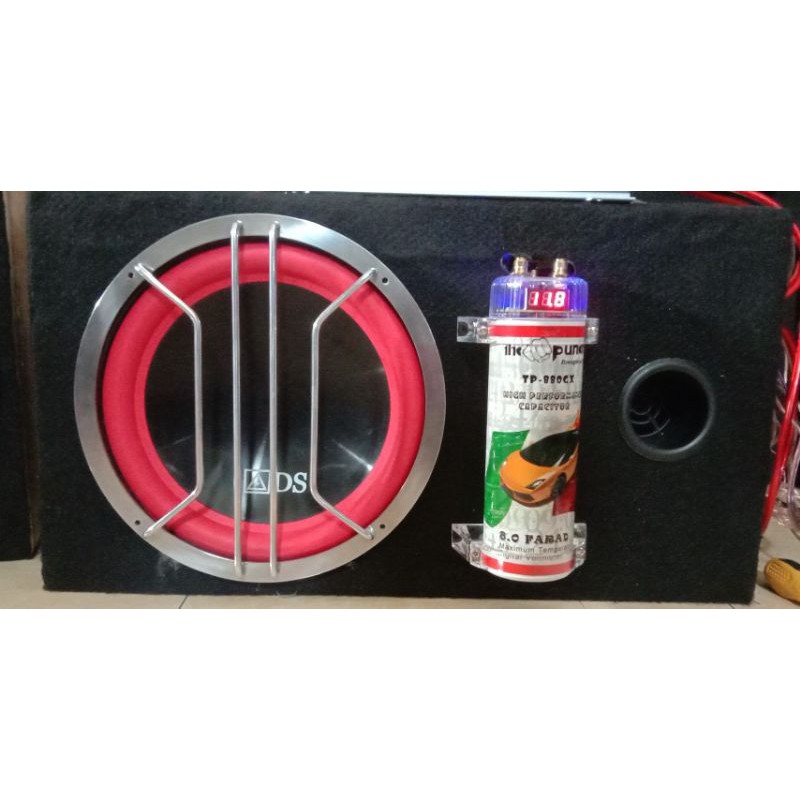 subwofer pasif 12 inc merk ads/carman + kapasitor + box