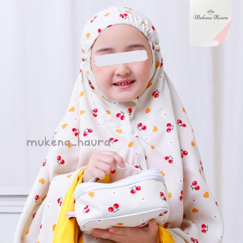 Mukena Anak Perempuan Cherry Mukena Anak Rayon Usia 6 7 8 9 10 11 12 Tahun Telekung Mukenah Anak