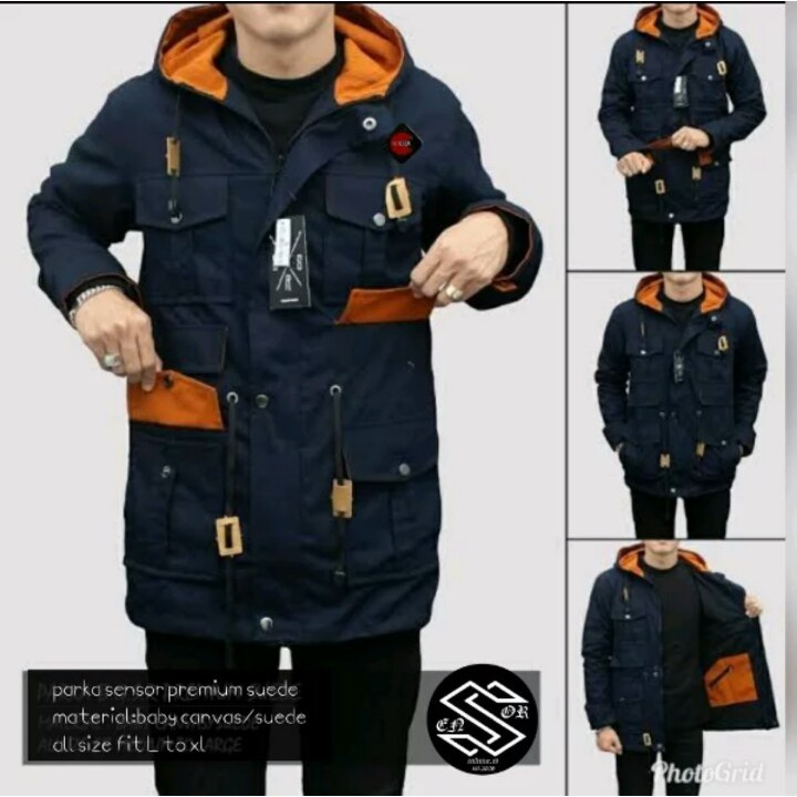 jaket parka suede sensor