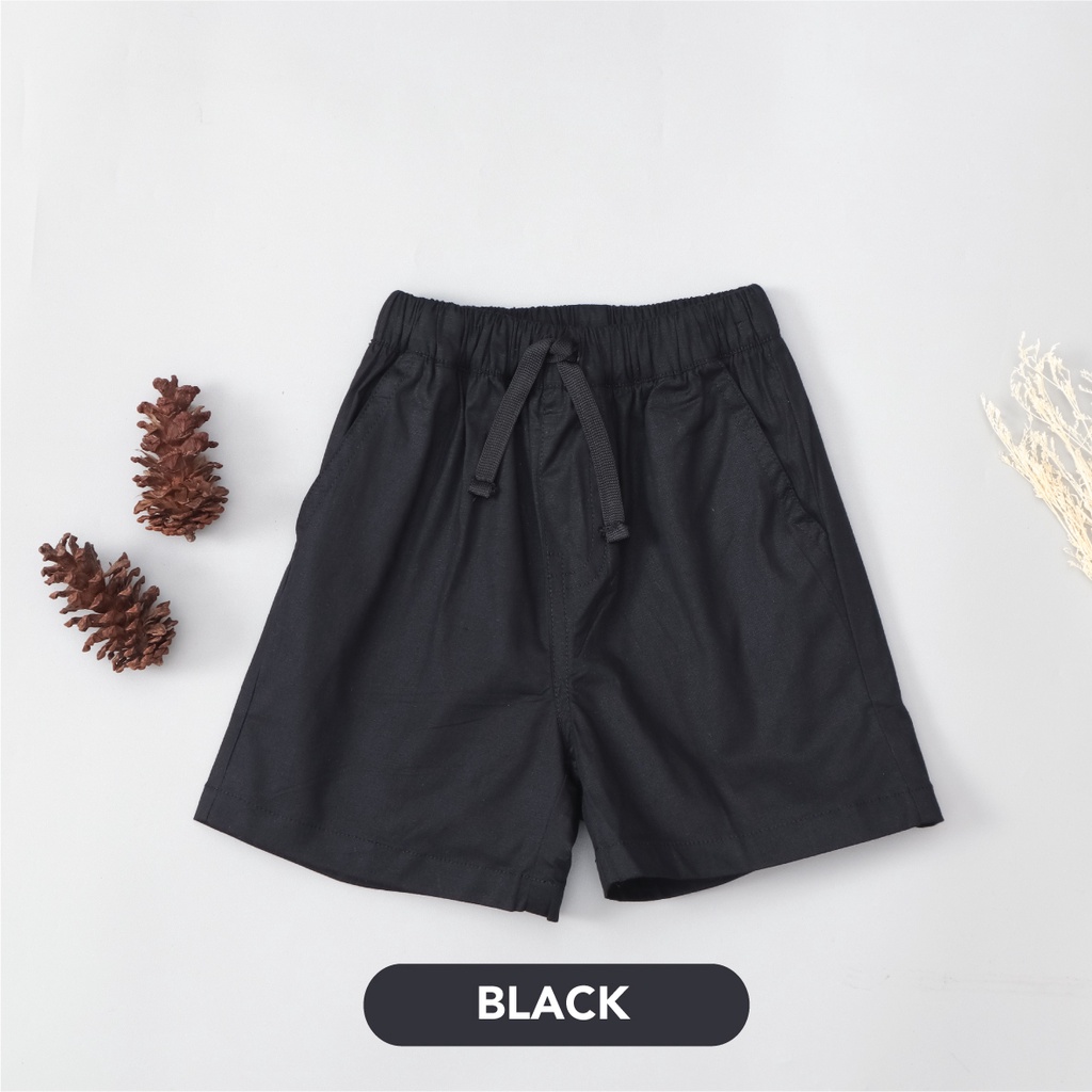 Mooi Celana Pendek Anak Basic Pull On Shorts-BLACK