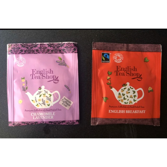 

ENGLISH TEA SHOP Fairtrade Premium Collection Kantong Teh sachet Eceran Breakfast Chamomile Lavender