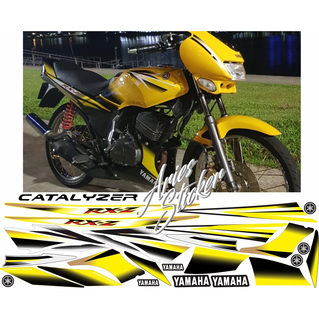 STRIPING STIKER RXZ RX Z CATALYZER KUNING HITAM