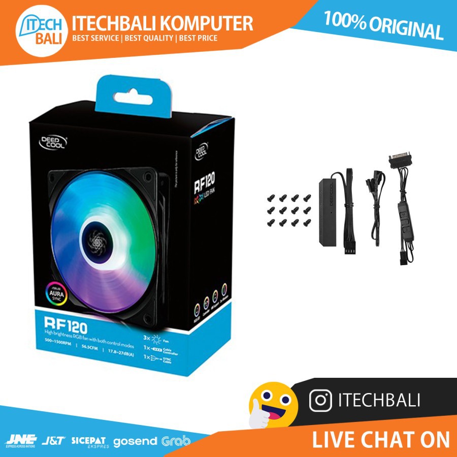 Fan Paket DEEPCOOL RF120 Rgb Led 3 in 1 | ITECHBALI