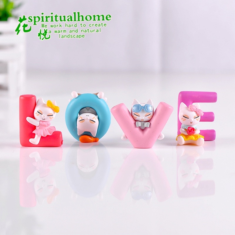 Pajangan Boneka Set Love Cat, Pig and Dog + Anti Slip Kucing Anjing berbulu Hiasan Dashboard Mobil