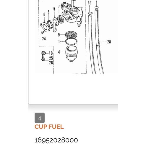 japan original nos cup fuel mangkok kran tangki  ca110 ca175 ca200 cb100 cb175 cl cd 16952 028 000