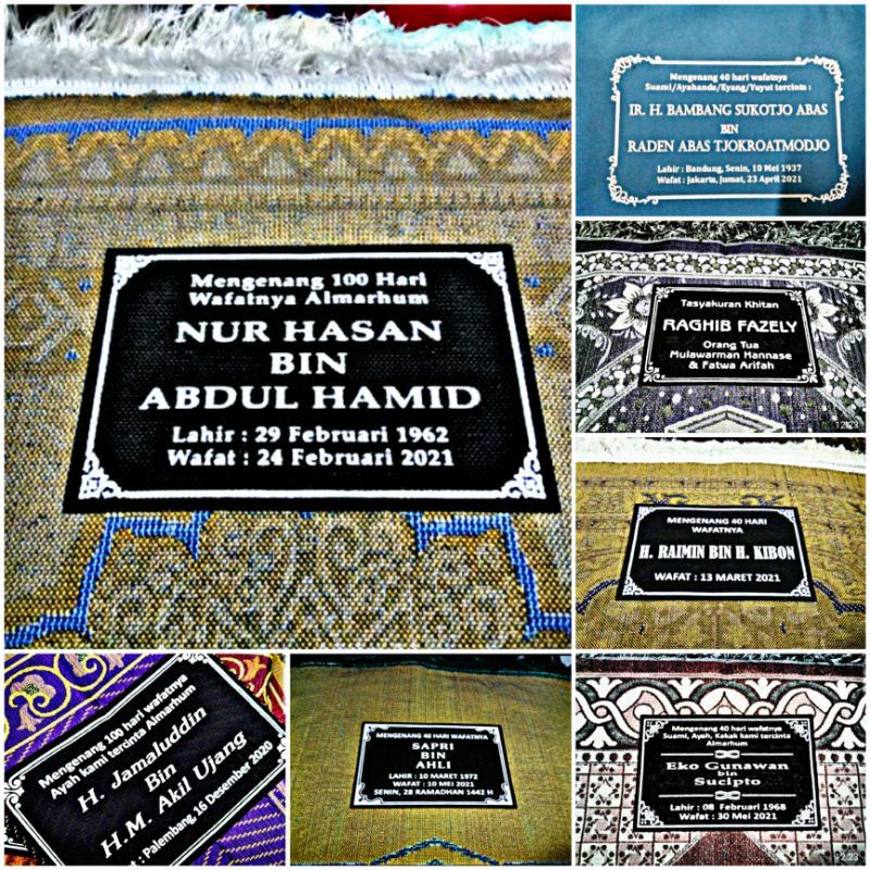 MENERIMA JASA SABLON SAJADAH ACARA: SELAMATAN, 40 HARIAN, SYUKURAN, DLL