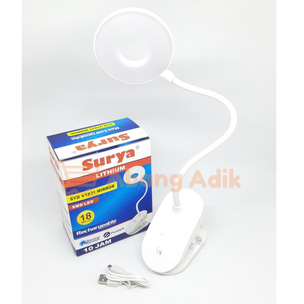 Lampu Belajar Cas Surya SYD V1831 V 1831 MIRROR 18 SMD LED Jepit Meja (KODE 69)