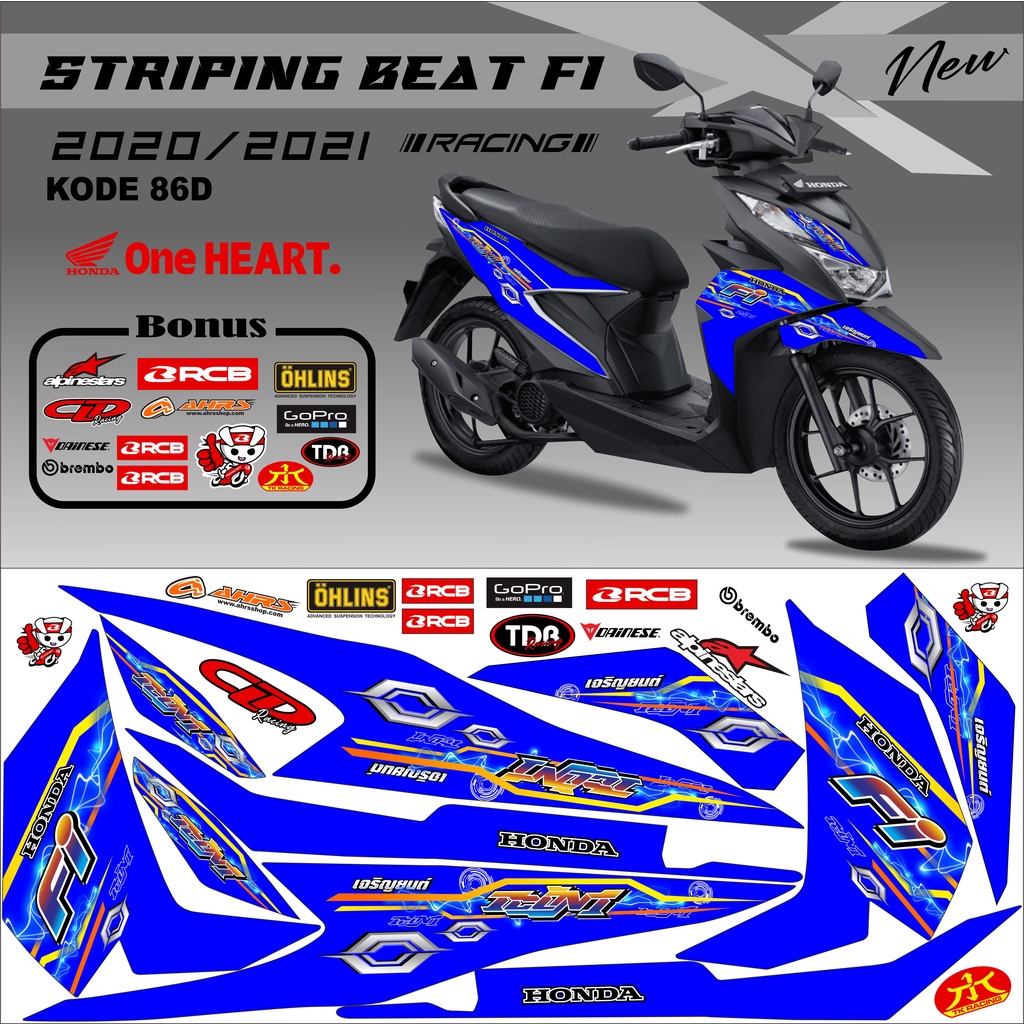 Striping Beat 2021 Variasi Stiker Motor Beat Kode 86