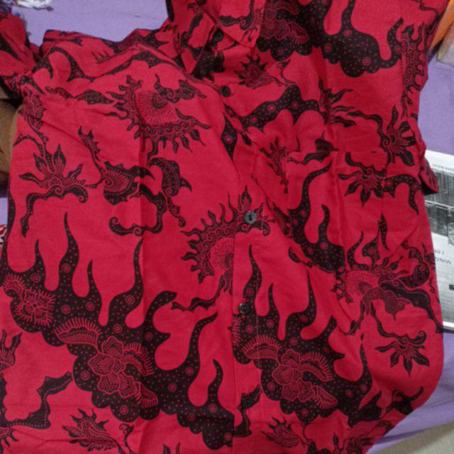 Batik Couple Keluarga Seragam Anak Lrita Merah