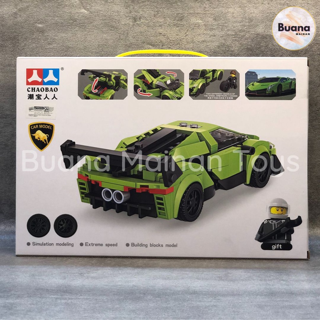 BRICKS CHAOBAO 7023 LAMBORGHINI AVENTADOR REAL HOBBY CAR MODEL MAINAN EDUKASI ANAK