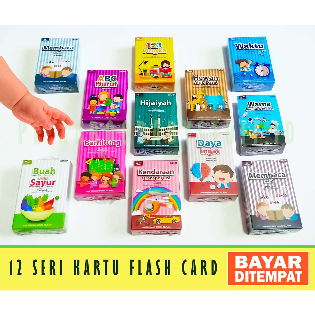 Flashcard Kartu Pintar Belajar Balita Huruf Hijaiyah Hewan Air