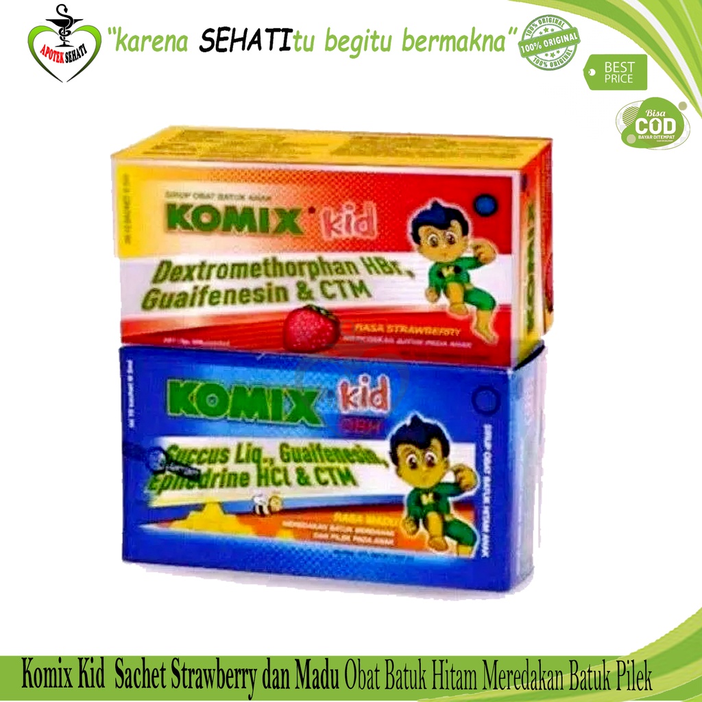 Komix Kids Sachet Batuk Flu Anak Sirup Cair Per 5 Sachet