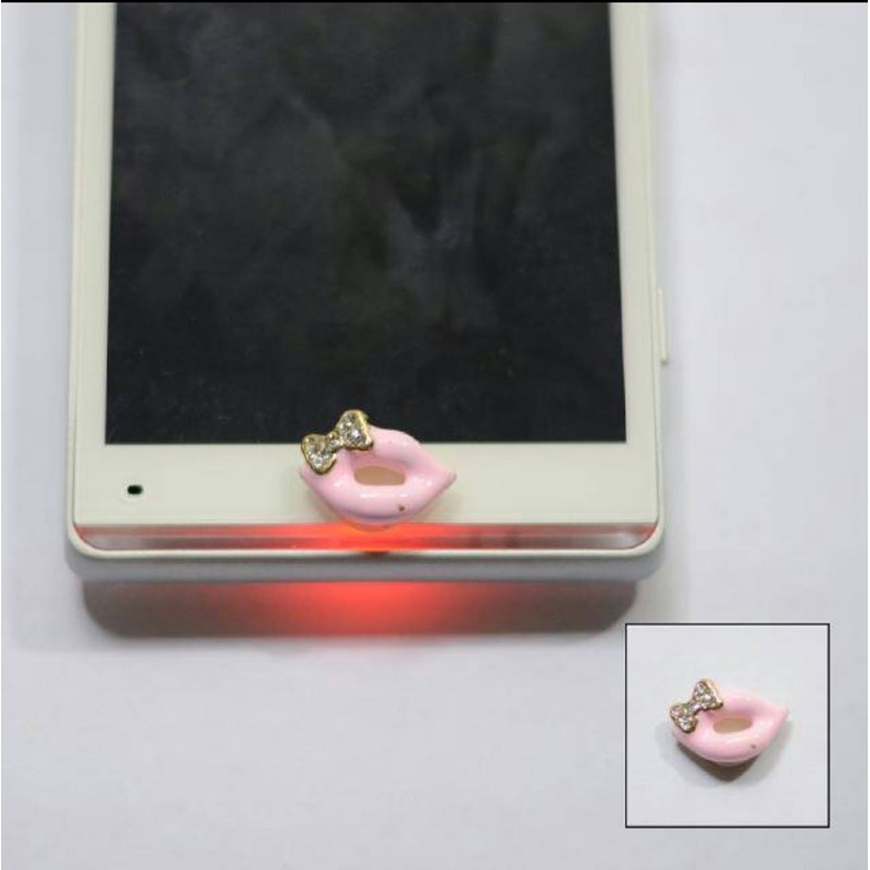 home button mulut bibir sticker phone aksesoris handphone