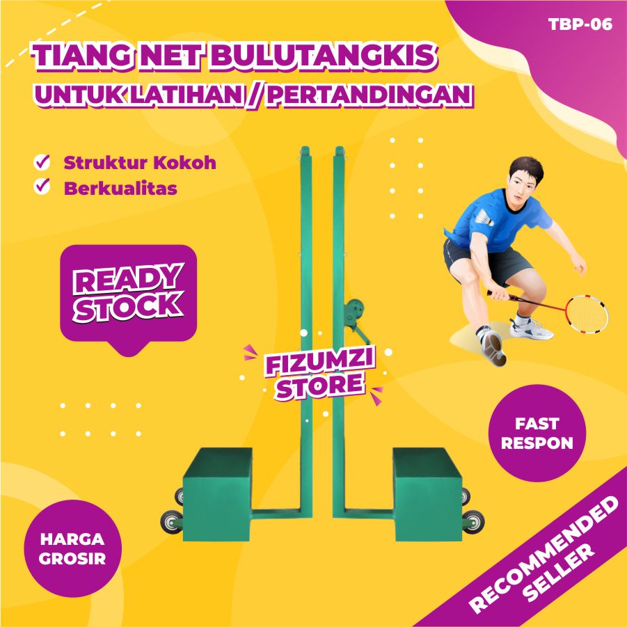 Jual Tiang Badminton Portable TBP06 Promo Harga Pabrik, Tiang Net Bulu