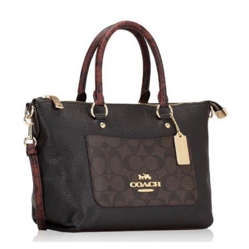 COACH EMMA SATCHEL IN SIGNATURE CANVAS COLORBLOCK (C34281)